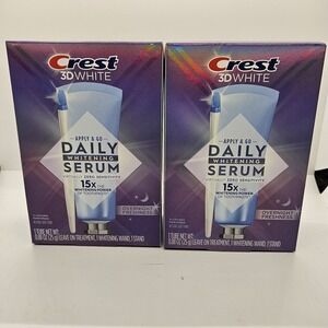Lot of 2 Crest 3D White Daily Whitening Serum Overnight Kit EXP 04/2027